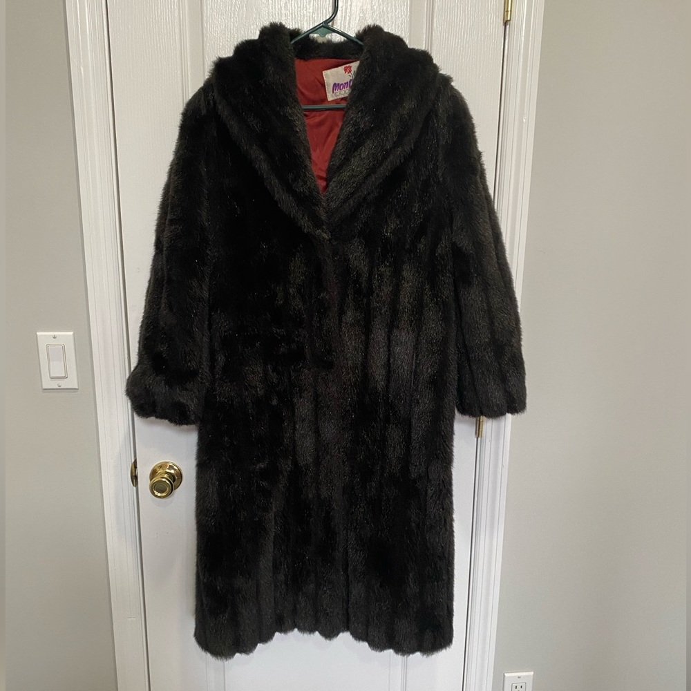 Vintage Luxurious Black Faux Fur Teddy Coat